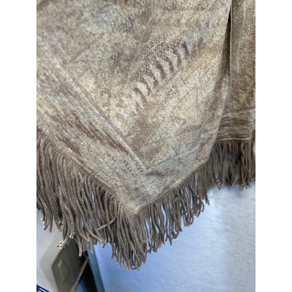 Lucky Brand Women's Brown Fringe Bottom Long Sleeve Cardigan Sweater L SOFT! - Picture 5 of 9